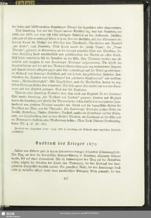 Ausbruch des Krieges 1870
