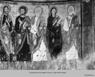 Die thronende Madonna mit Kind, Erzengeln und Aposteln : Die zwölf Aposteln mit einem Erzengel