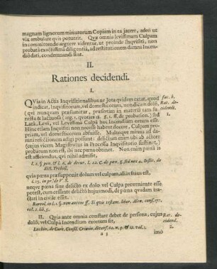II. Rationes decidendi.