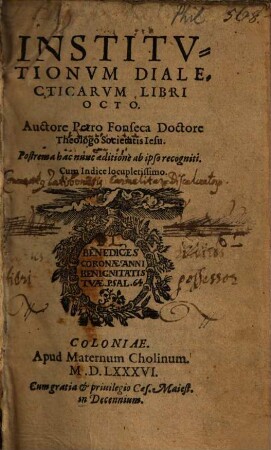 Institvtionvm Dialecticarvm Libri Octo : Cum Indice locupletissimo