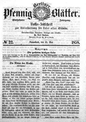 No. 22, Sonnabend, den 29. Mai