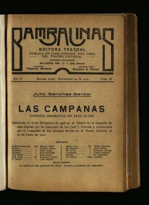 Las campanas : comedia dramática en tres actos