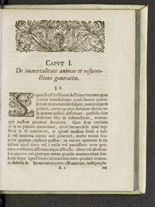 Capvt I. De immortalitate animae et resurrectione generatim.
