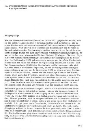 Studiengänge im naturwissenschaftlichen Bereich