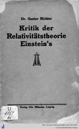 Kritik der Relativitätstheorie Einsteins