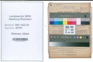 Entnazifizierung Albert Wiemers , geb. 29.03.1892 (Bahnbeamter)