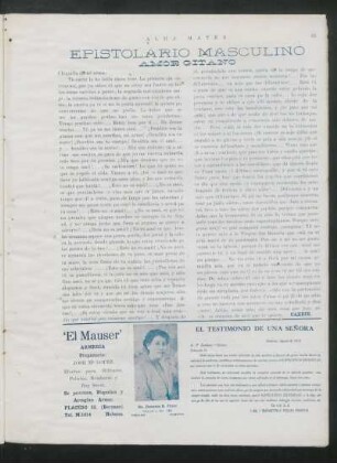 Epistolario masculino : Amor gitano