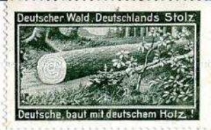 Vignette mit Werbung für den deutschen Wald (grün)
