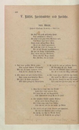 V. Rätsel, Sprichwörter und Sprüche