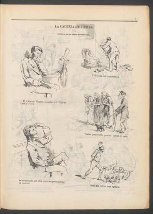 La cacería de fieras. - [Ilustraciones] : Escenas de la India occidental.