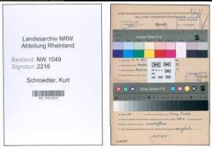 Entnazifizierung Kurt Schroedter , geb. 09.07.1899 (Verwaltungsbeamter)