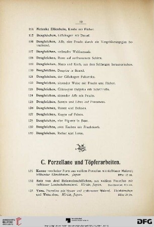 Porzellane und Töpferarbeiten (Nr. 131-278)