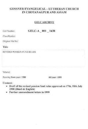 REVISED PENSION FUND RULES