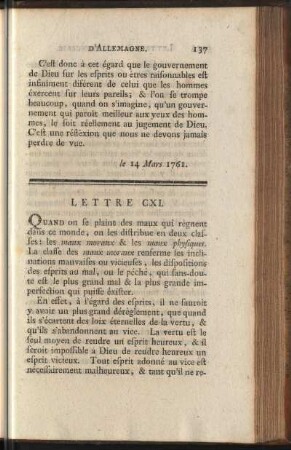 Lettre CXI-CXV