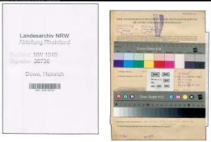 Entnazifizierung Heinrich Dowe , geb. 01.04.1914 (Tonmeister)