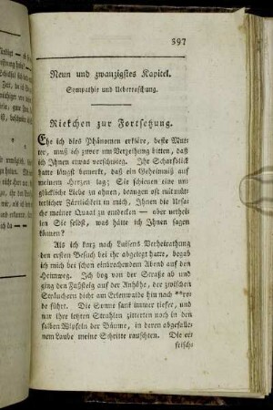 Neun und zwanzigstes Kapitel. Sympathie und Ueberraschung.