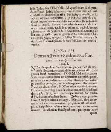 Sectio III. Demonstrabit Scabinatus Formam Finem & Effectum.
