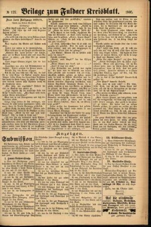 Zweite Ausgabe vom Samstag, den 26. Oktober 1895.