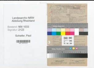 Entnazifizierung Paul Schiefer , geb. 30.11.1892 (Polizist)