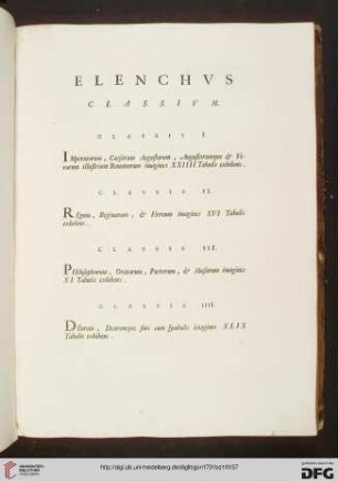 Elenchus Classium