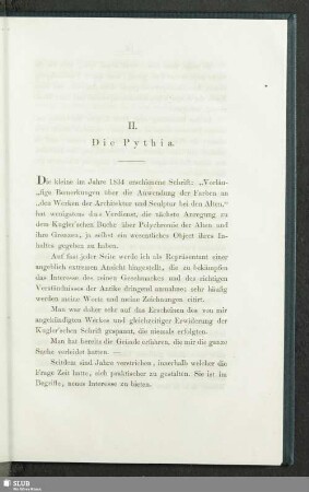 II. Die Pythia