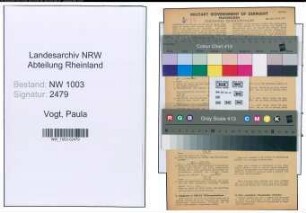 Entnazifizierung Paula Vogt , geb. 05.07.1906 ()