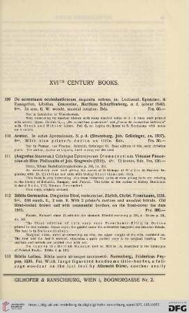 XVI. Century Books (No. 109 - 155)