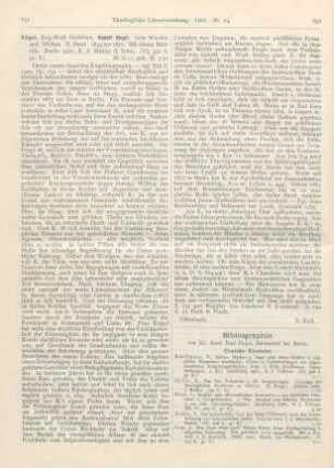 651-652 [Rezension] Kögel, Gottfried, Rudolf Kögel. Seln Werden und Wirken. II. Band