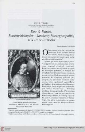 67: Deo & Patriae : Portrety biskupów - kanclerzy Rzeczypospolitej w XVII-XVIII wieku