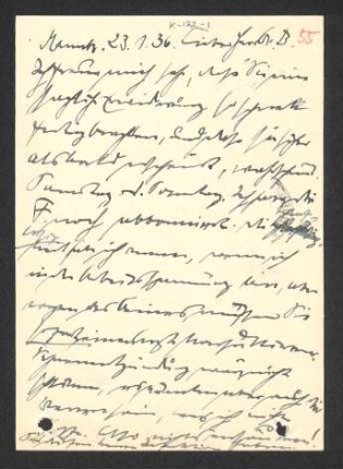 [Postkarte von Otto Selz an Julius Bahle vom 23. Januar 1936]