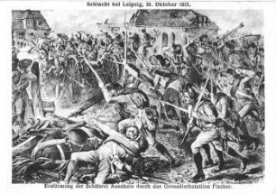Schlacht bei Leipzig: 16. Oktober 1813 ; Erstürmung der Schäferei Auenhain durch das Grenadierbataillon Fischer