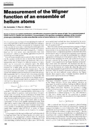 Measurement of the Wigner function of an ensemble of helium atoms