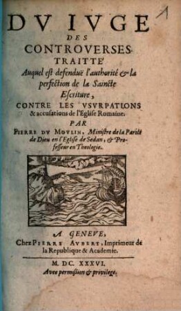 Du Juge de Controverses