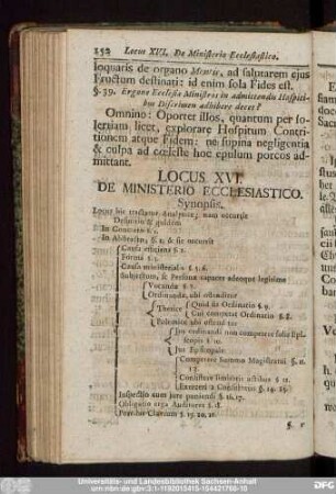 Locus XVI. De Ministerio Ecclesiastico.