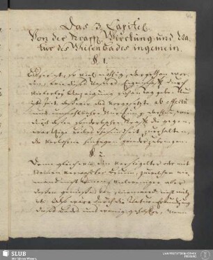 Das 3. Capitel. Von der Krafft-Wirckung und Natur des Wiesen Bades insgemein