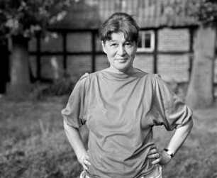 Autorin Marlies Menge in Damnatz/Elbe, Wendland, BRD, 1984
