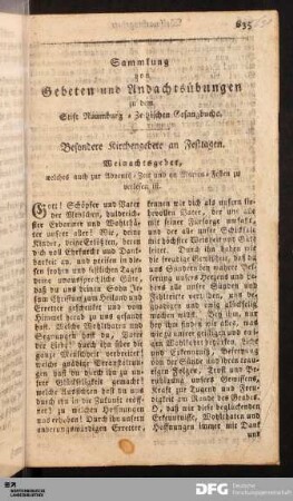 Sammlung von Gebeten und Andachtsübungen zu dem Stift Naumburg-Zeitzischen Gesangbuche.