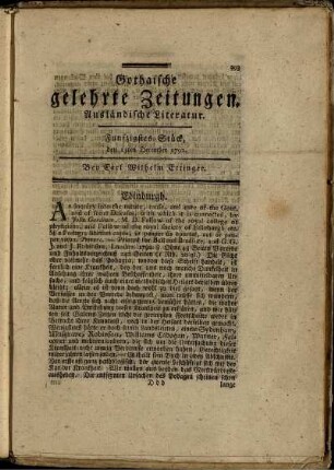 Funfzigstes Stück, den 15ten December 1792.