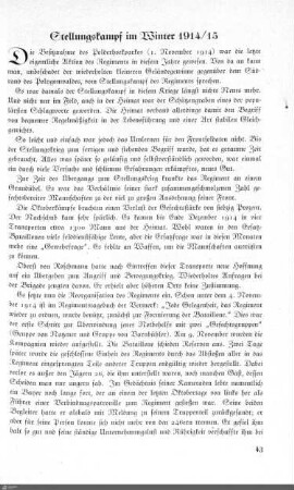 Stellungskampf im Winter 1914/15
