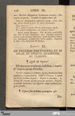 Caput IX. De Figuris Dictionis; Et In Specie, De Epizeuxi, Anadiplosi, Ac Climace.