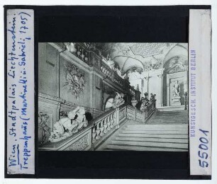 Wien, Stadtpalais Liechtenstein : Innenansicht, Treppenhaus