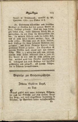 Beyträge zur Gelehrtengeschichte.
