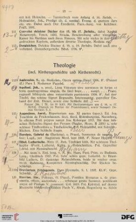 Theologie (Nr. 113-159)