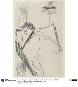 Schlafende Frau im Bett im Atelier