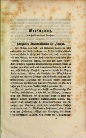 Anleitung zur Anlage, Pflege und Benützung der Laub- und Nadelholz- Saatbeete