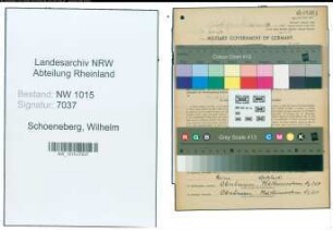 Entnazifizierung Wilhelm Schoeneberg , geb. 28.05.1885 (Schreiner)
