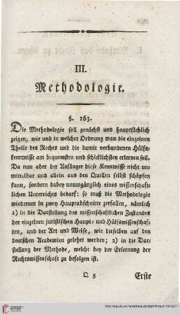 III. Methodologie