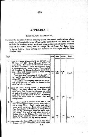 I. Emigrant´s itinerary