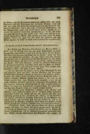 Katholisches Schulwesen im 17. Jahrhunderte