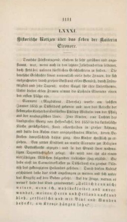 1111-1123 Historische Notizen über das Leben der Kaiserin Eleonore